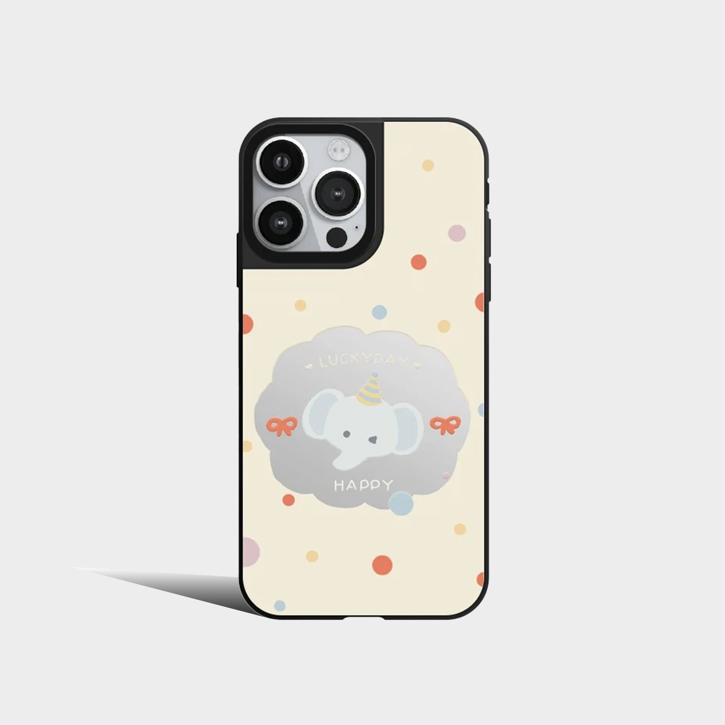 Cute Light-colored Floral Bow Lamb Rabbit Bear Elephant Mirror Phone Case