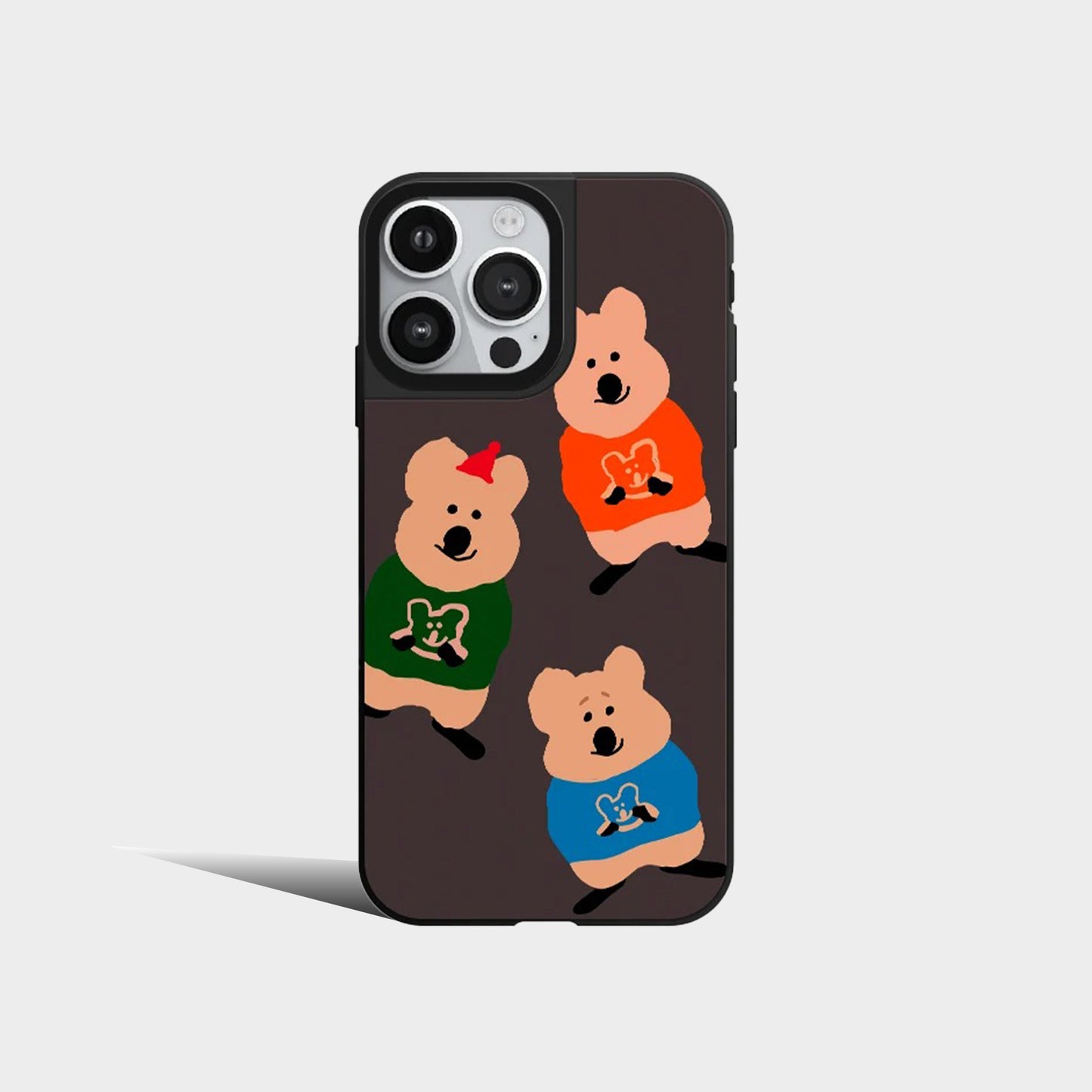 Mirror Cute Brown Bear And Friends Phone Case