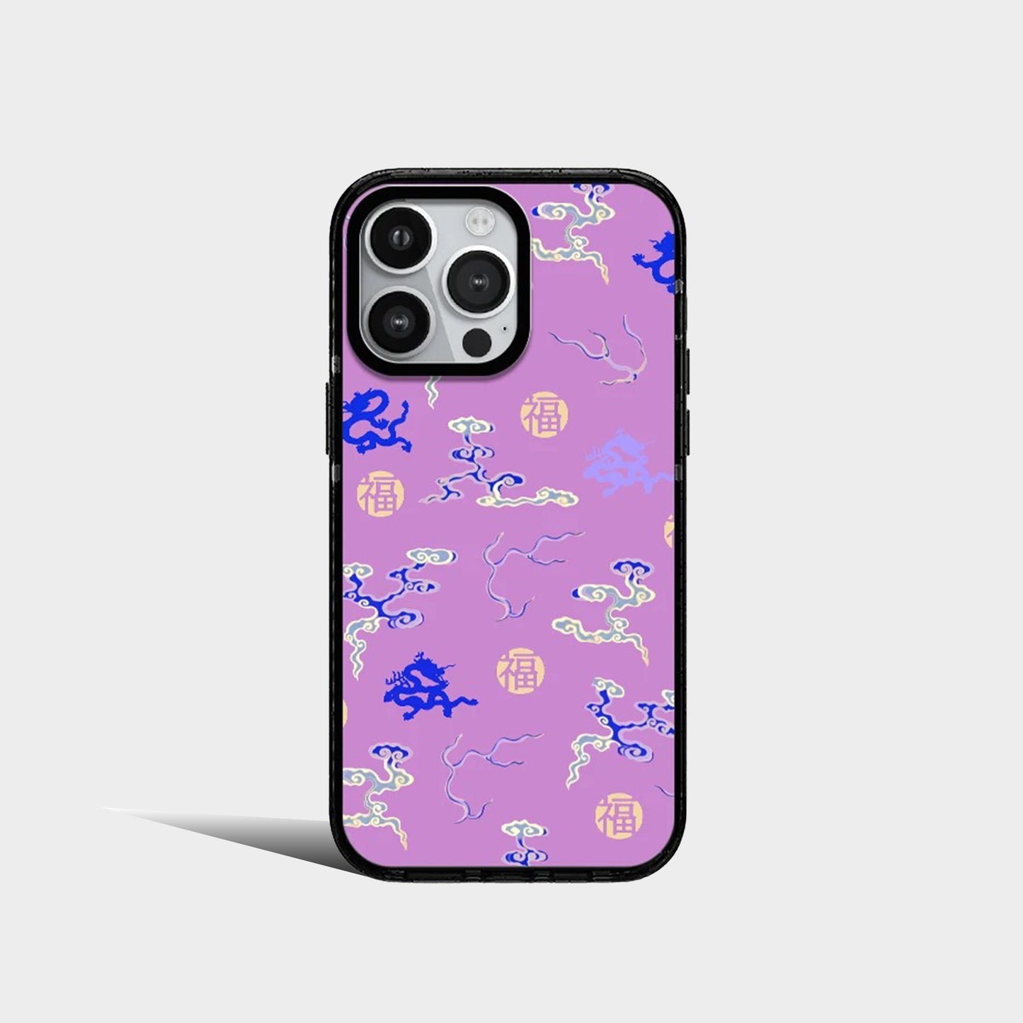 Acrylic Classical Flowers Butterfly Dragon Phone Case