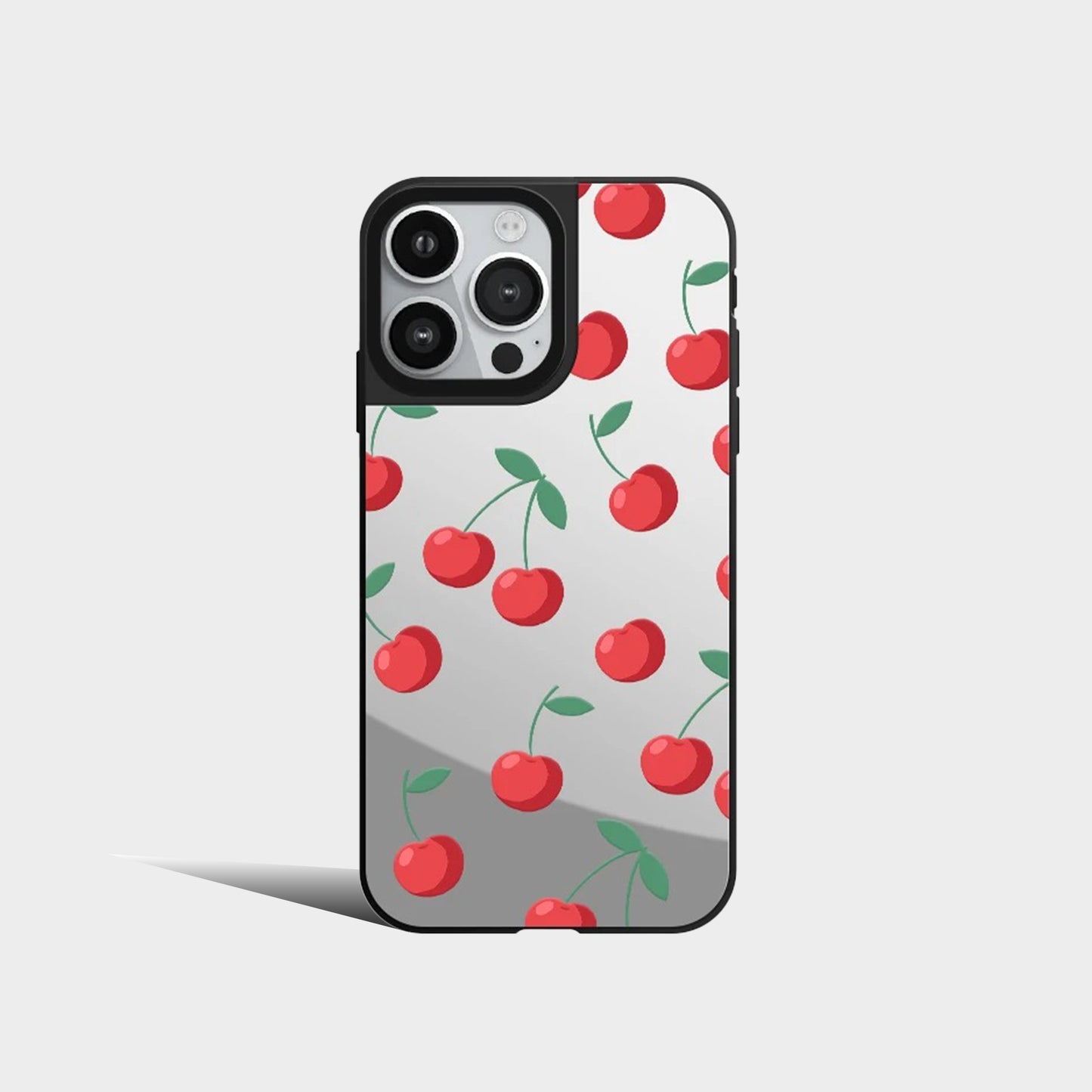 Cute Full Screen Of Cherries Lattice Mirror Phone Case