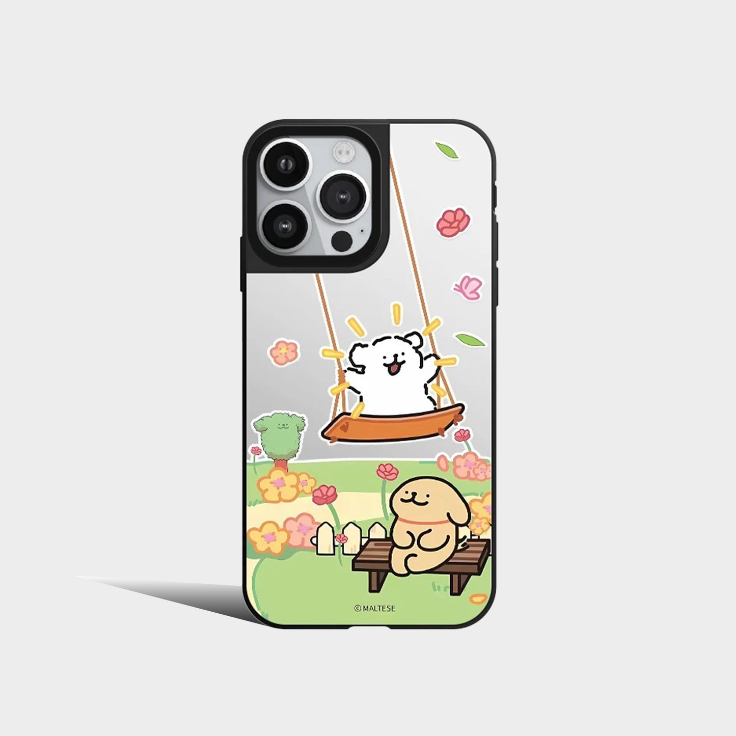 Cute Line White Brown Puppy Phone Case