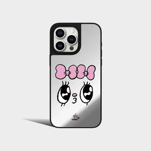 Cartoon Pink Rabbit Mirror Magnetic iPhone Case