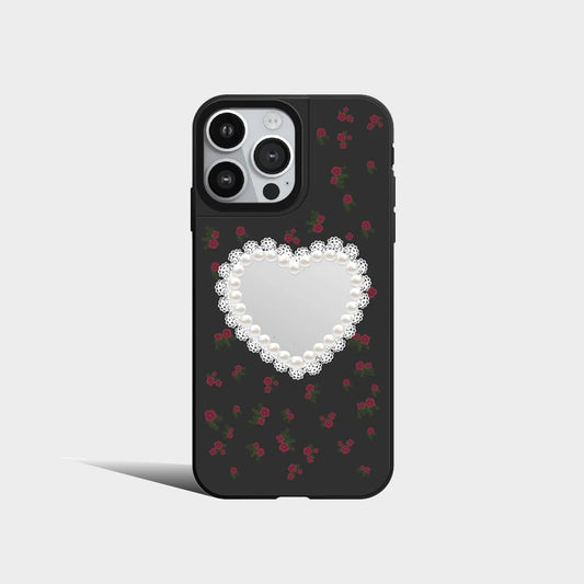 Cute Floral Heart Pearl Swan Rabbit Mirror Phone Case