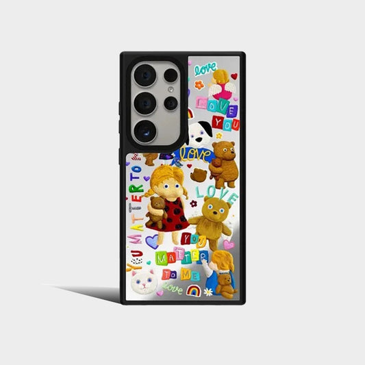 Cartoon Mirror Surface Protective Case for Samsung Galaxy