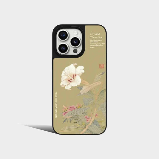 Mirror Korean Museum Flower Phone Case Cover for iPhone Case