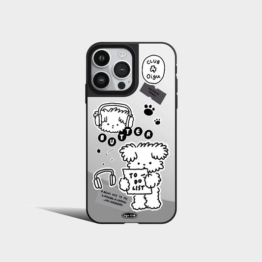 Cute Cream Puppy Fun New Mirror Phone Case