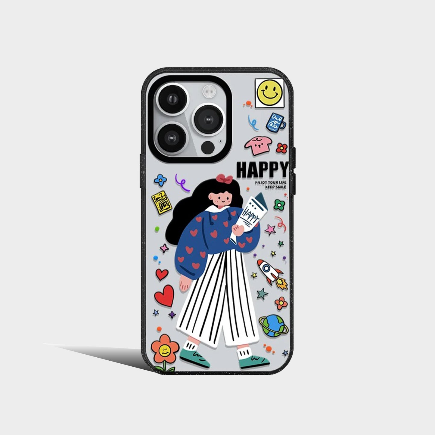 Acrylic Cute Fashion Girl Happy Hour Phone Case