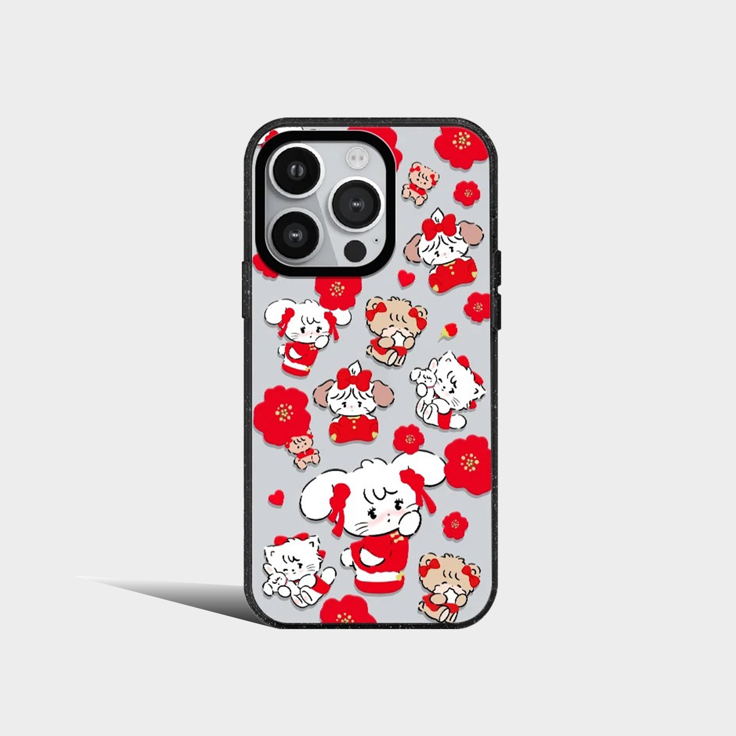 Cute Screenful Pink Rabbits Acrylic Phone Case