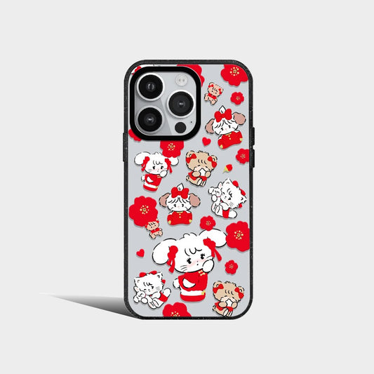 Cute Screenful Pink Rabbits Acrylic Phone Case