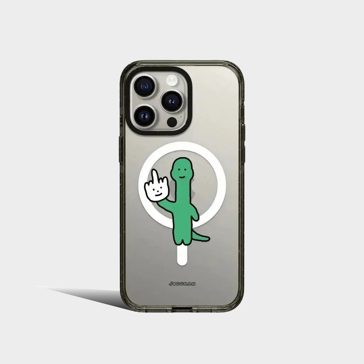 Cartoon Dinosaur 2.0 Acrylic Black Border MagSafe Pattern iPhone Case