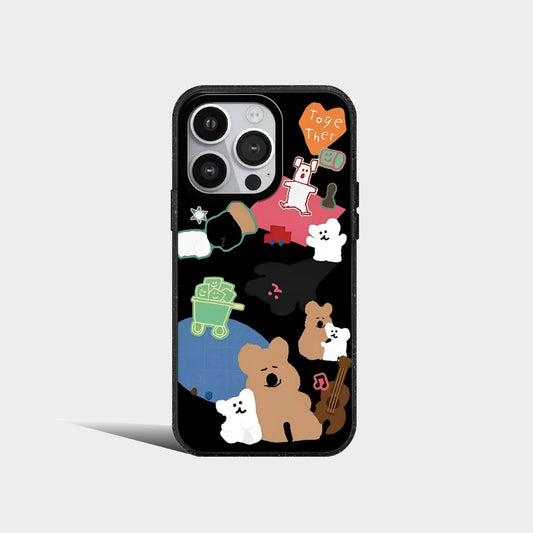 Cute Brown Bear And Friends Cartoon Acrylic Phone Case