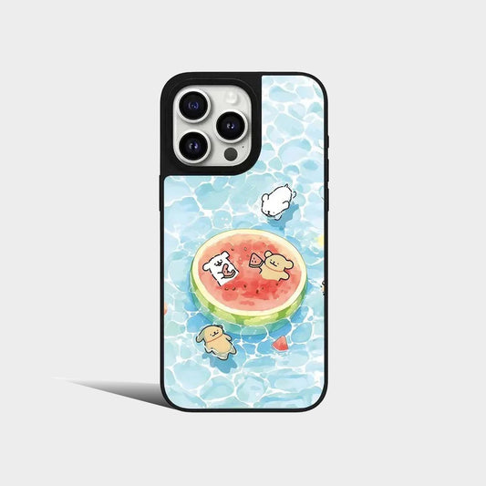 Dog Friends Summer Watermelon Mirror Magnetic Iphone Case