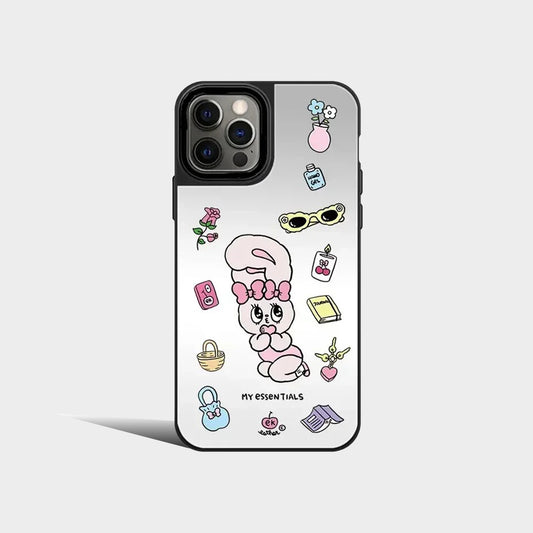 Pink Rabbit Mirror Surface MagSafe Pattern Iphone Case