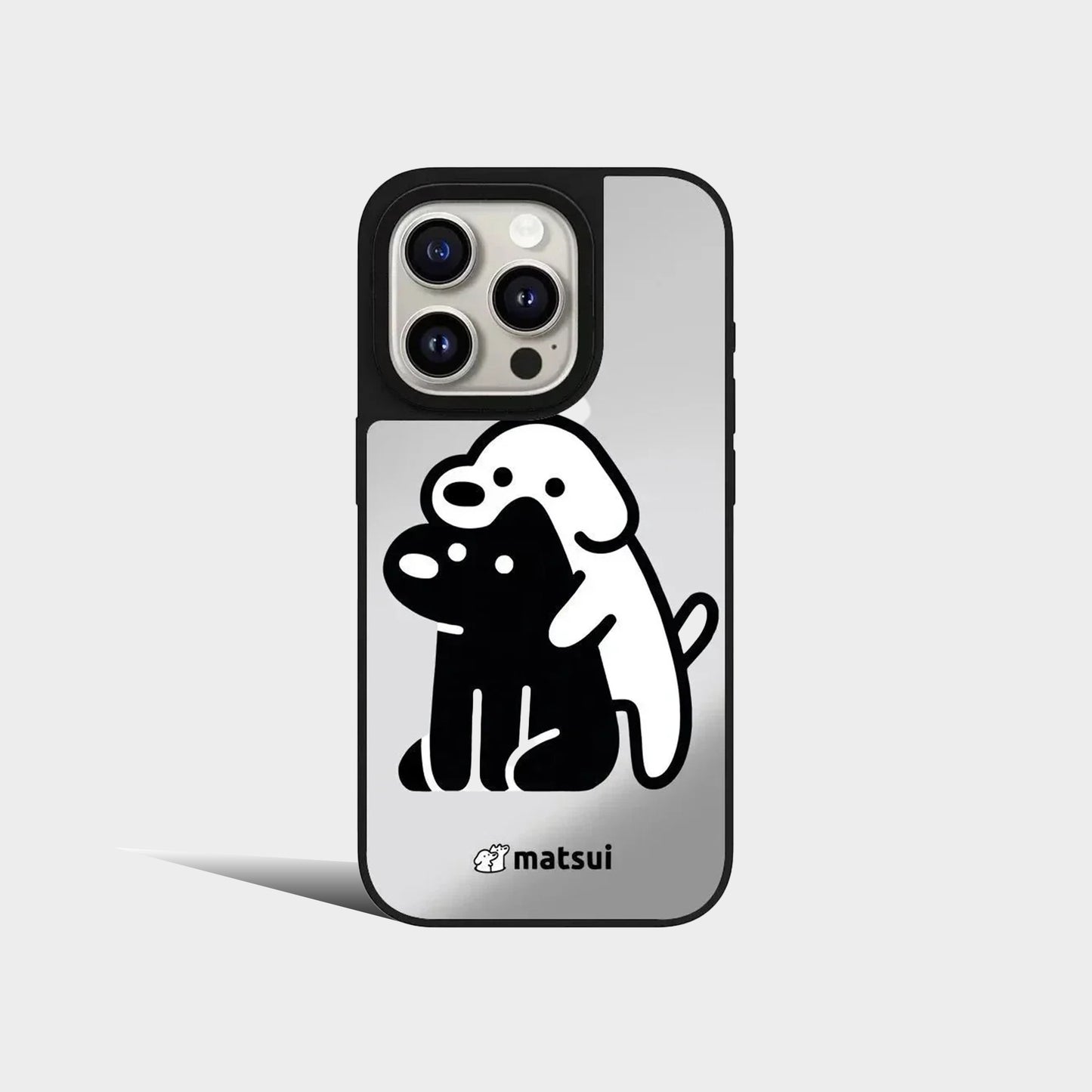 Cartoon White Dog Friend Mirror IPhone Case