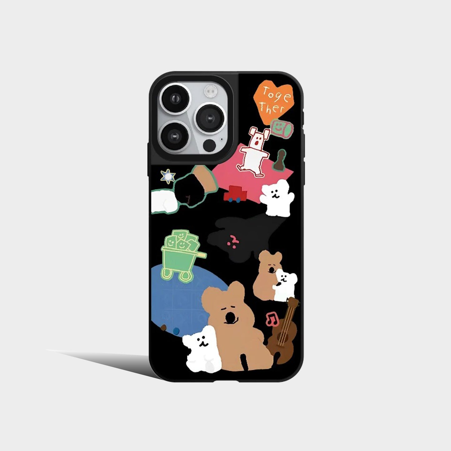 Mirror Cute Brown Bear And Friends Phone Case