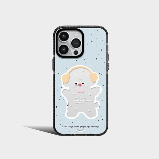 Cute Puppy With Headphones Little Pig Acrylic Phone Case