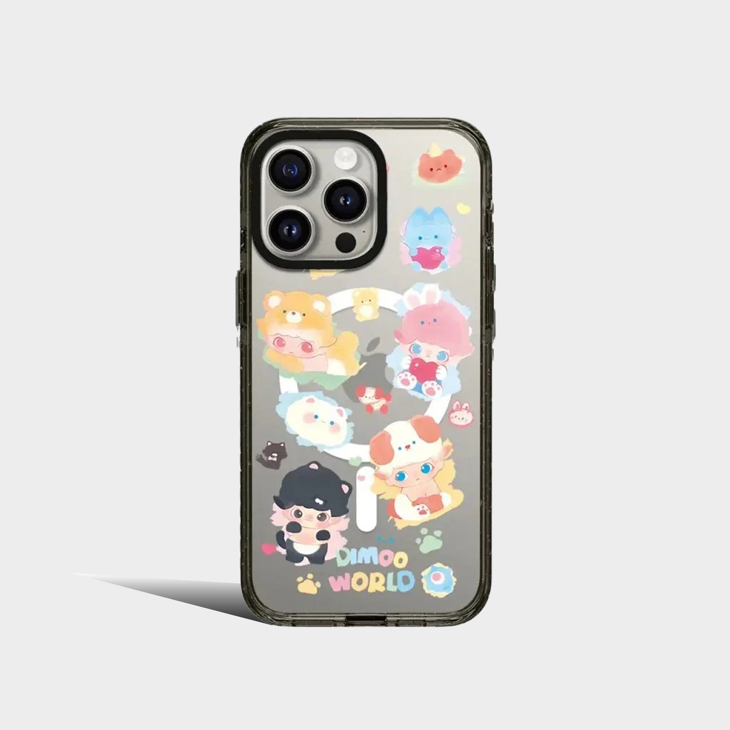 Cartoon Doll Cloud 2.0 Acrylic Black Border iPhone Case