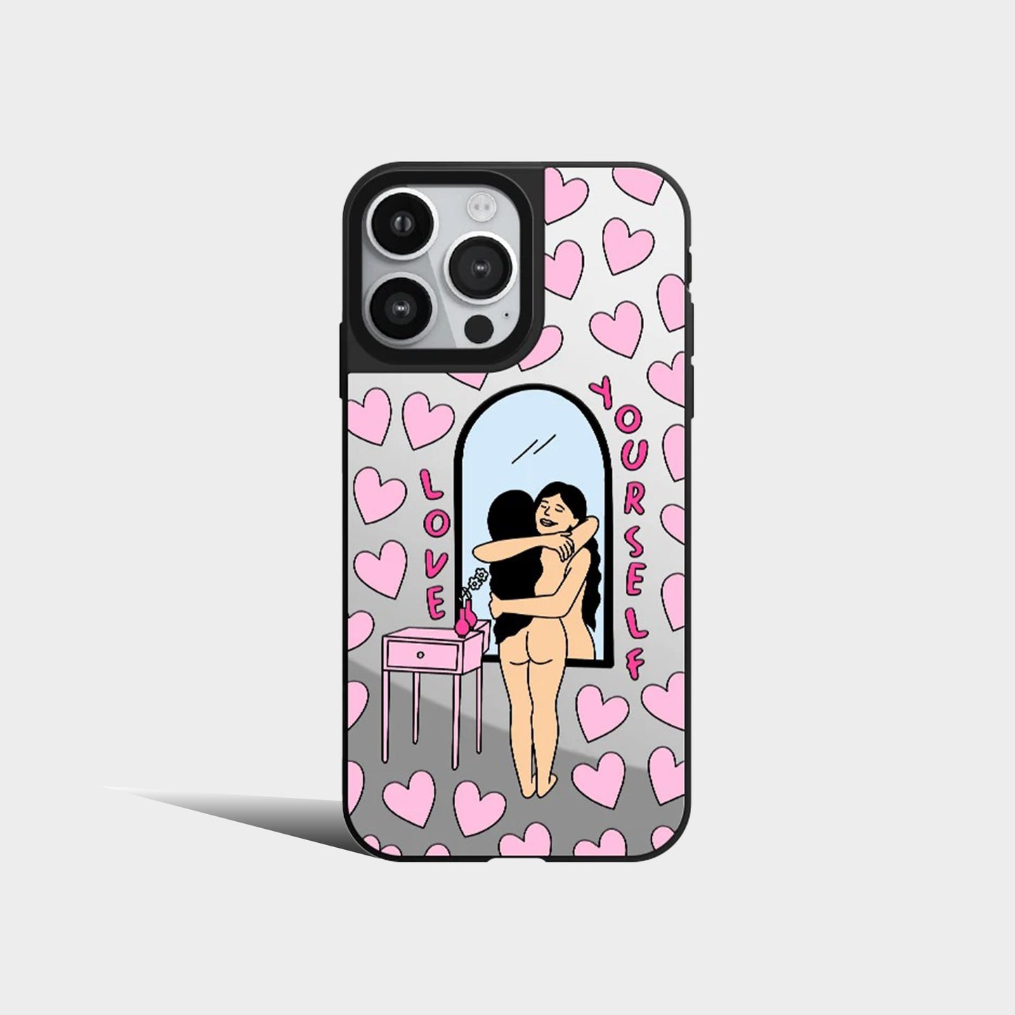 Love Embrace Yourself Acrylic Mirror Phone Case