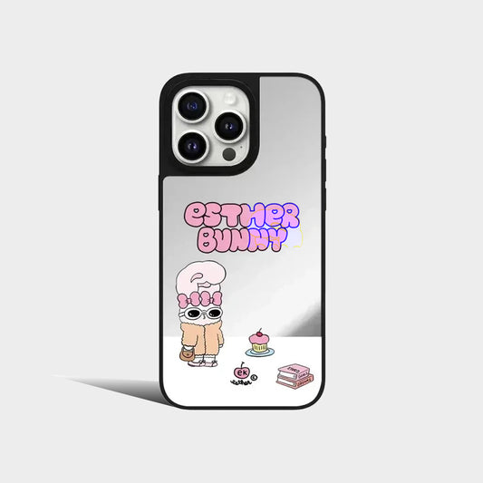 Cartoon Pink Rabbit Mirror Magnetic iPhone Case