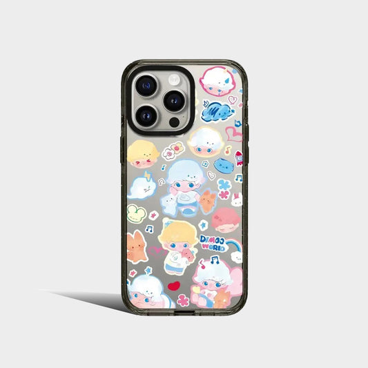 Cartoon Doll Cloud 2.0 Acrylic Black Border iPhone Case