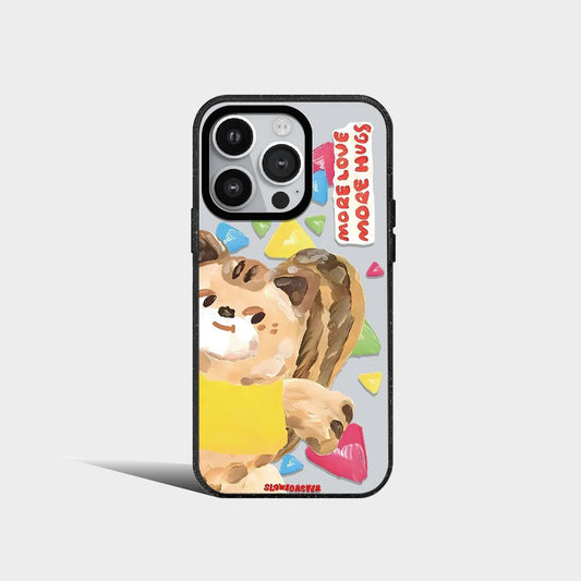 Korea Cartoon Graffiti Cat Dog Acrylic Phone Case