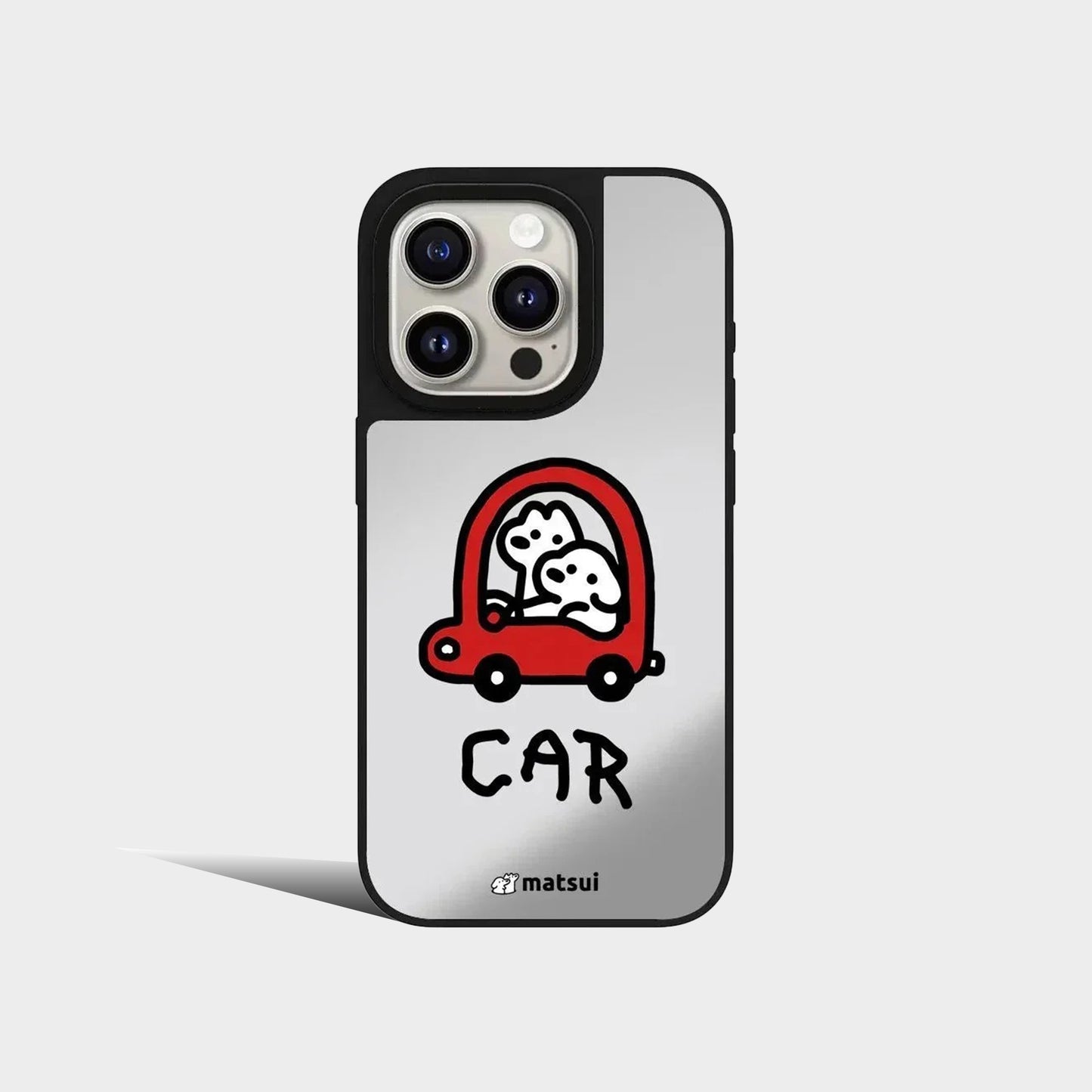 Cartoon White Dog Friend Mirror IPhone Case