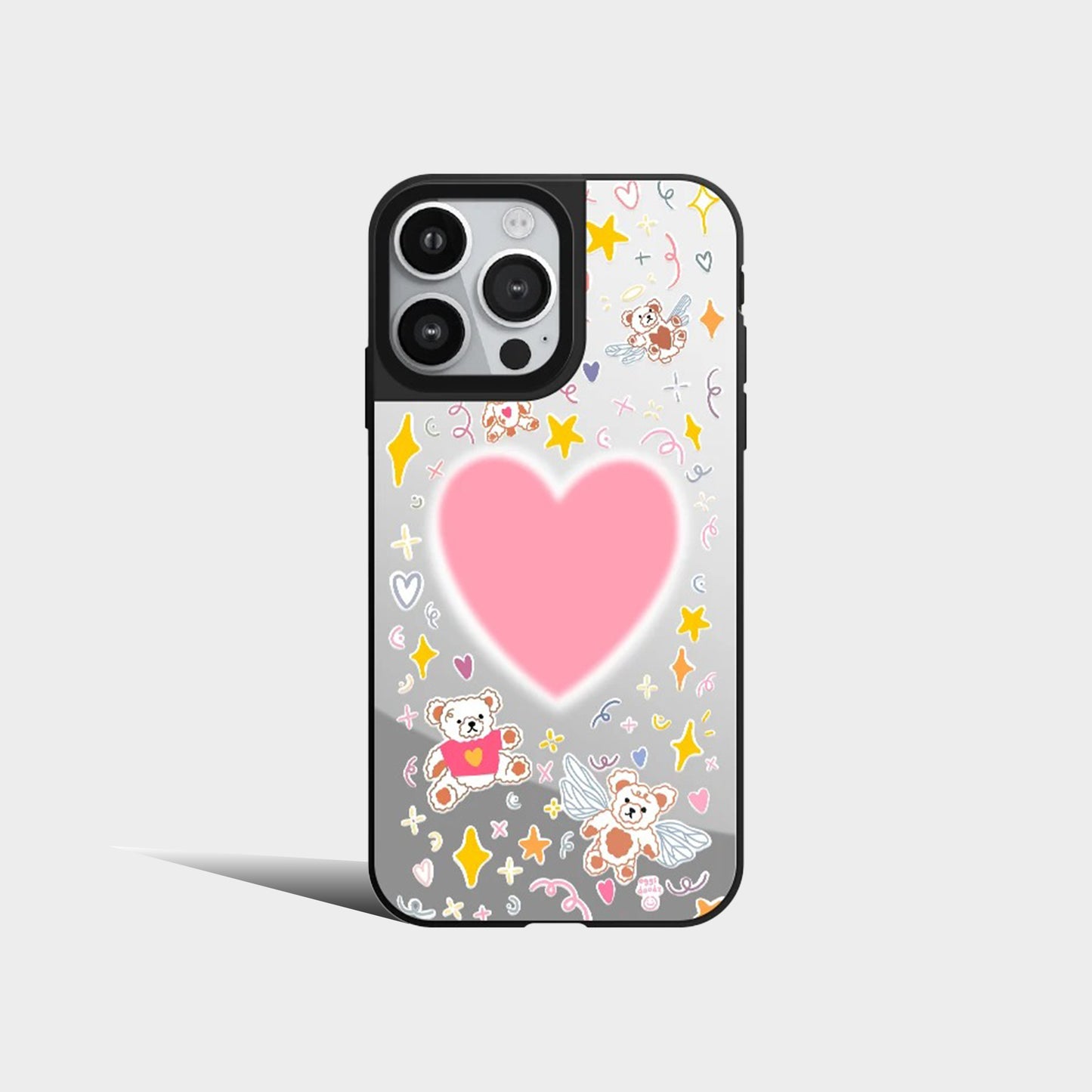 Love Heart Colorful Cute Mirror Phone Case