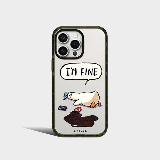 2.0 Acrylic Tired Duck Pattern iPhone Case