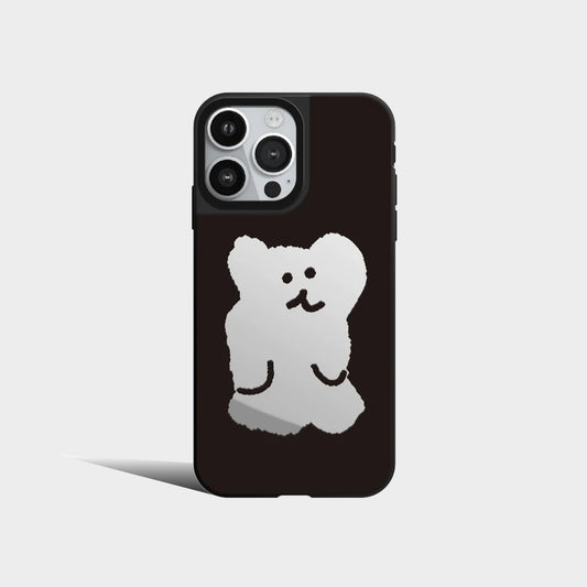 Mirror Cute Brown Bear Simple Phone Case