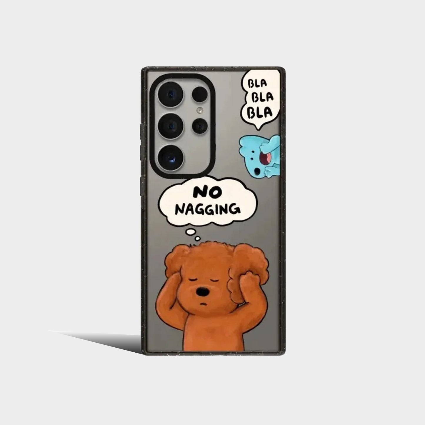 Cute Blue Brown Bear Acrylic Protective Case for Samsung Galaxy