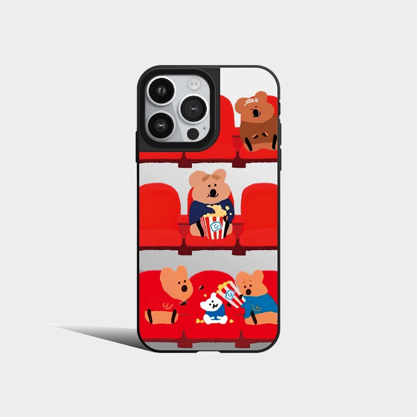 Mirror Cute Brown Bear And Friends Phone Case