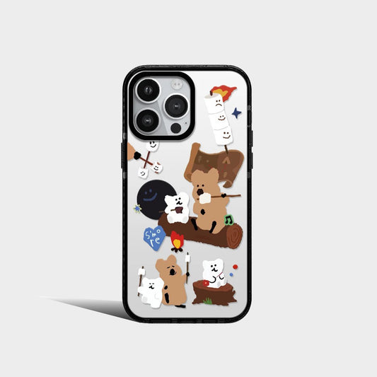 Cute Brown Bear And Friends Cartoon Acrylic Phone Case