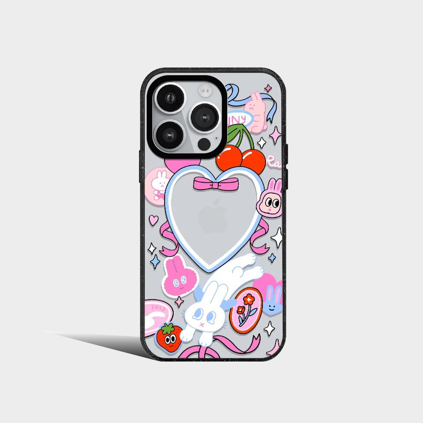 Cute Screenful Pink Rabbits Acrylic Phone Case