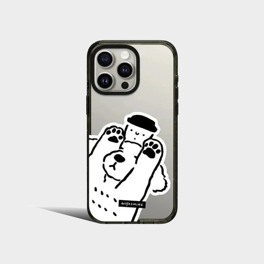 Cute White Dog Coffee Acrylic Iphone Case