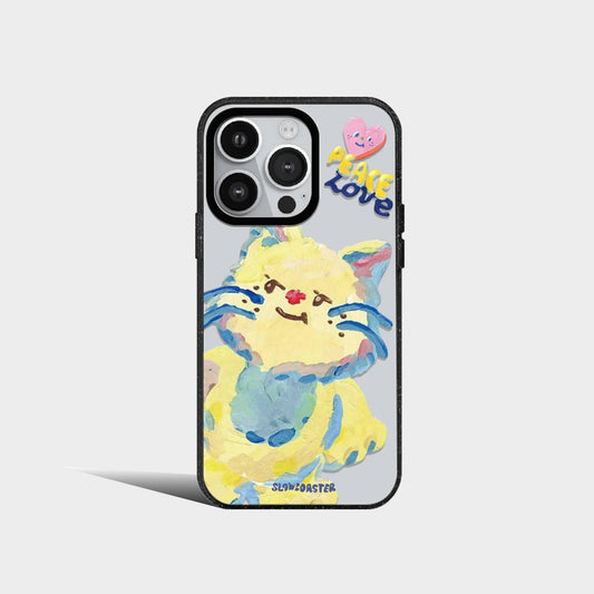 Korea Cartoon Graffiti Cat Dog Acrylic Phone Case