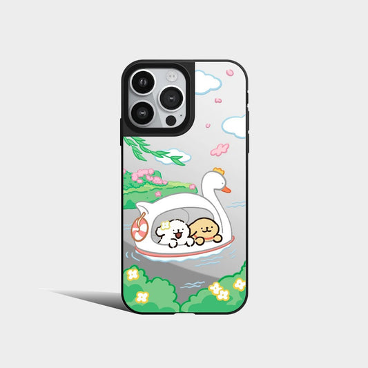 Cute Line White Brown Puppy Phone Case