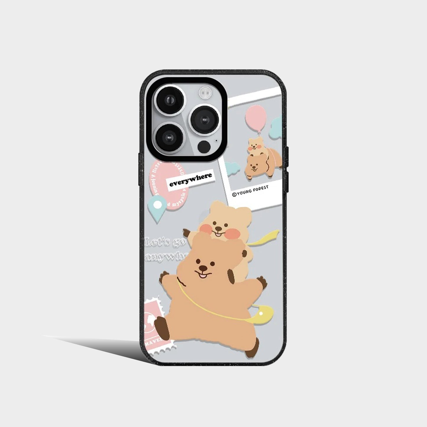 Cute Brown Bear And Friends Cartoon Acrylic Phone Case