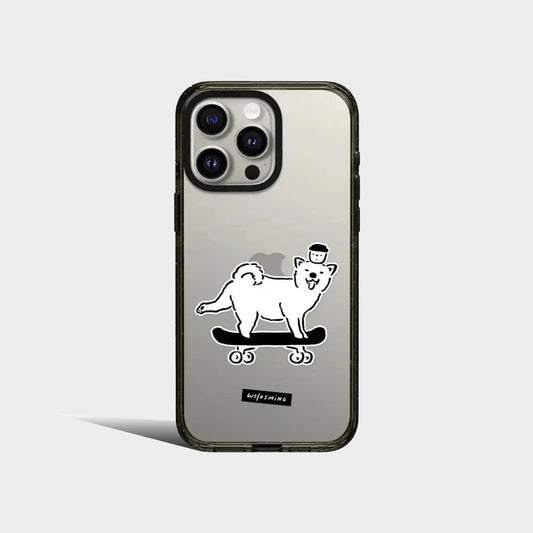 Cute White Dog Coffee Acrylic Iphone Case