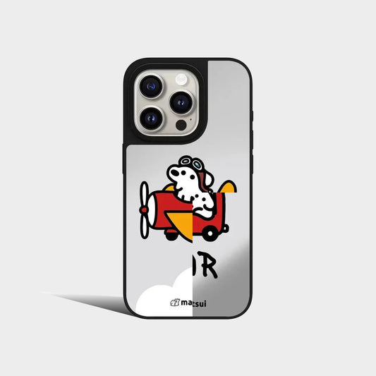 Cartoon White Dog Friend Mirror IPhone Case