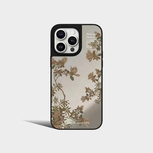 Mirror Korean Museum Flower Phone Case Cover for iPhone Case