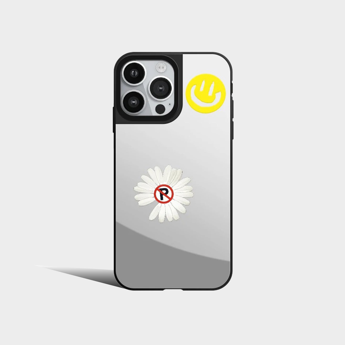 Smile Face Daisy Flowers Mirror Phone Case With MagSafe Phone Case