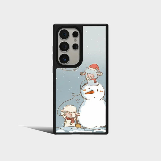 Christmas Lamb Mirror Surface Protective Case for Samsung Galaxy