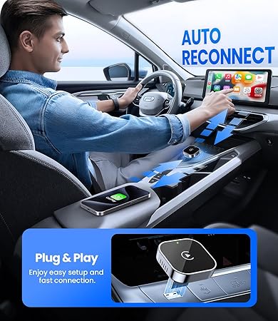 YODHA Wireless CarPlay Adapter Upgrade Wired CarPlay to Wireless, Mini Cube Design for Cars with Built-in Wired Apple CarPlay Plug and Play Easy Use Fast Stable Connection Car Play for iPhone