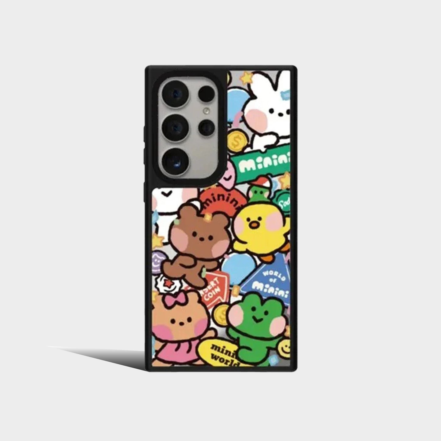 Cartoon Mirror Surface Protective Case for Samsung Galaxy