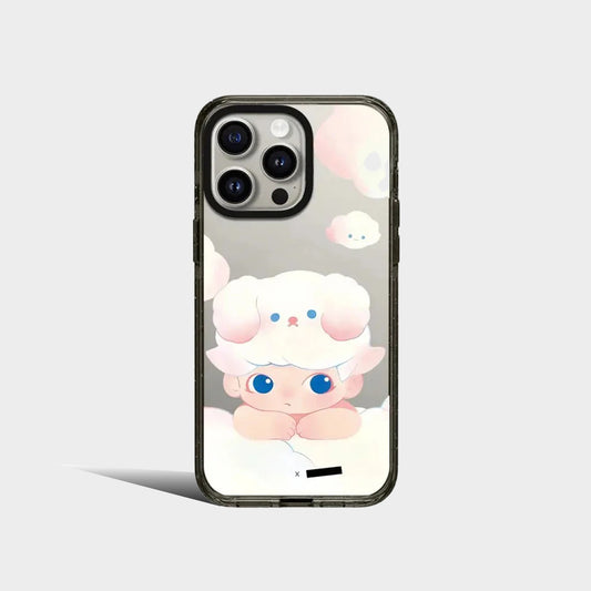 Cartoon Doll Cloud 2.0 Acrylic Black Border iPhone Case