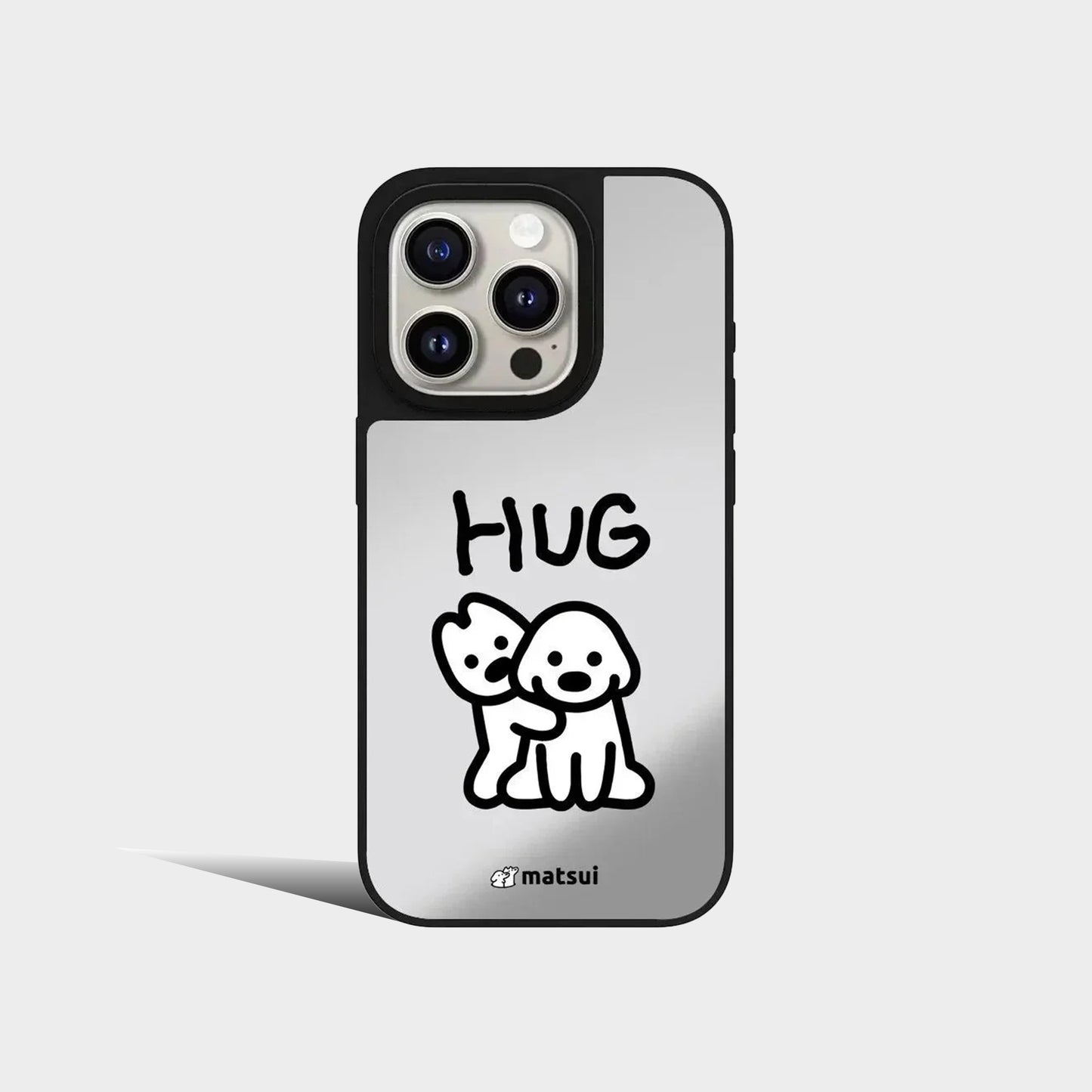 Cartoon White Dog Friend Mirror IPhone Case