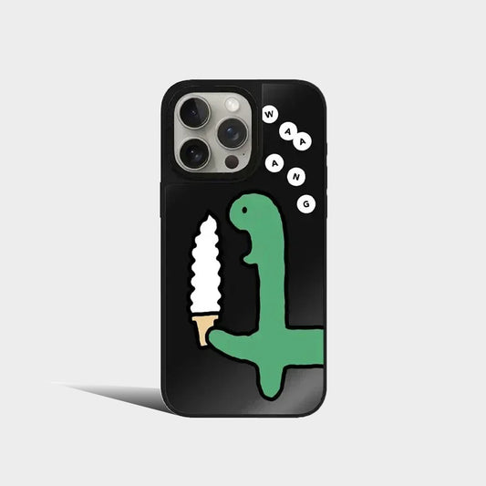 Cartoon Dinosaur Mirror Magnetic iPhone Case