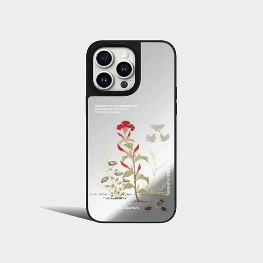 Mirror Korean Museum Flower Phone Case Cover for iPhone Case