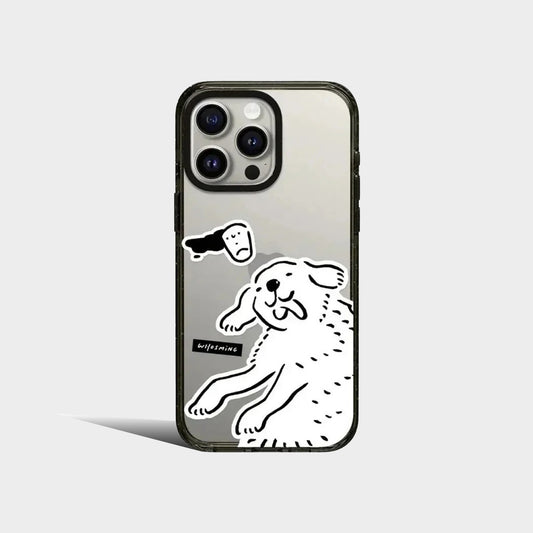 Cute White Dog Coffee Acrylic Iphone Case