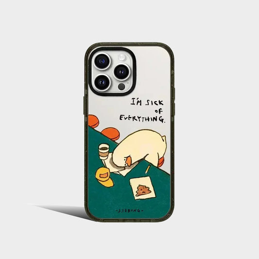 2.0 Acrylic Tired Duck Pattern iPhone Case